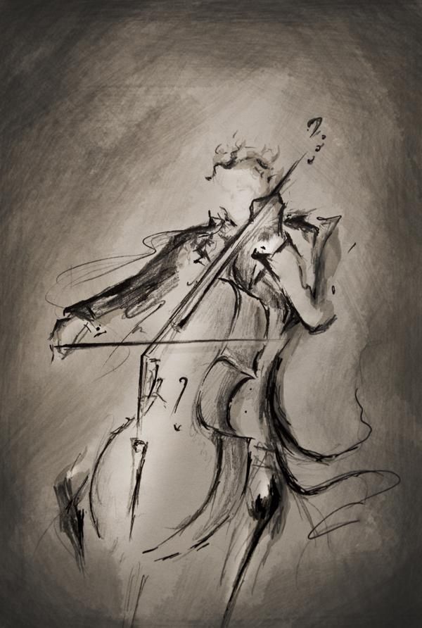 600x892 Stunning Ink Paintings By Marc Allante Sketches - Cello Sketch