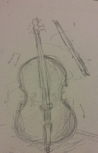 320x497 Cello Drawings On Paigeeworld. Pictures Of Cello - Cello Sketch