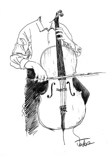 375x537 Study Of A Cellist Drawing By Loui Jover Saatchi Art - Cello Sketch