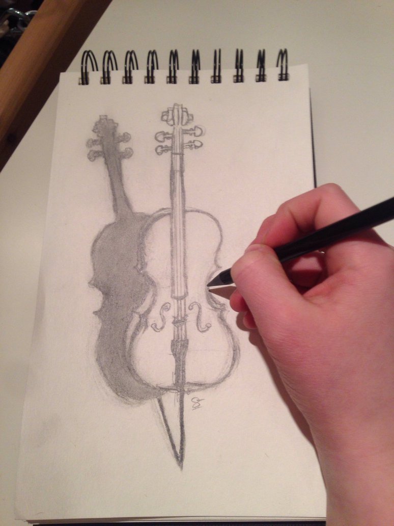 774x1032 Cello Sketch By Zualieneko Chan - Cello Sketch