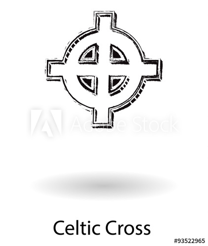422x500 Celtic Cross 3d Sketch - Celtic Cross Sketch