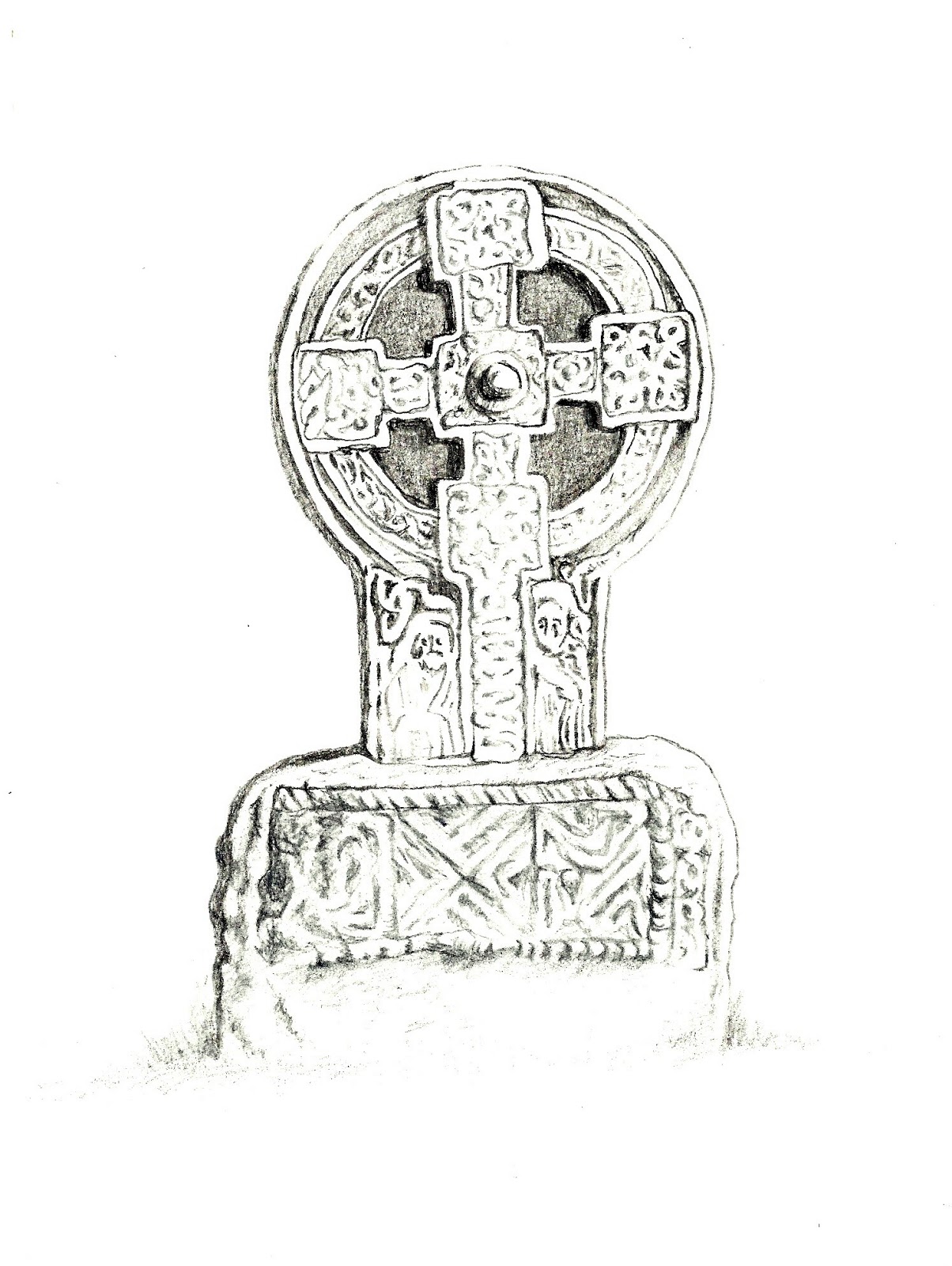 1204x1600 Pencil Ponder Pencil Sketch Margam Abbey Cross - Celtic Cross Sketch