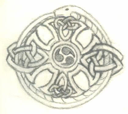 419x373 Celtic Cross Circle Tattoo Sketch - Celtic Cross Sketch