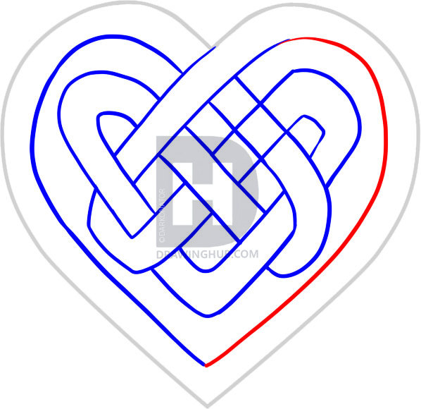 598x580 How To Draw A Celtic Knot, Step By Step, Drawing Guide, By - Celtic Knot Sketch