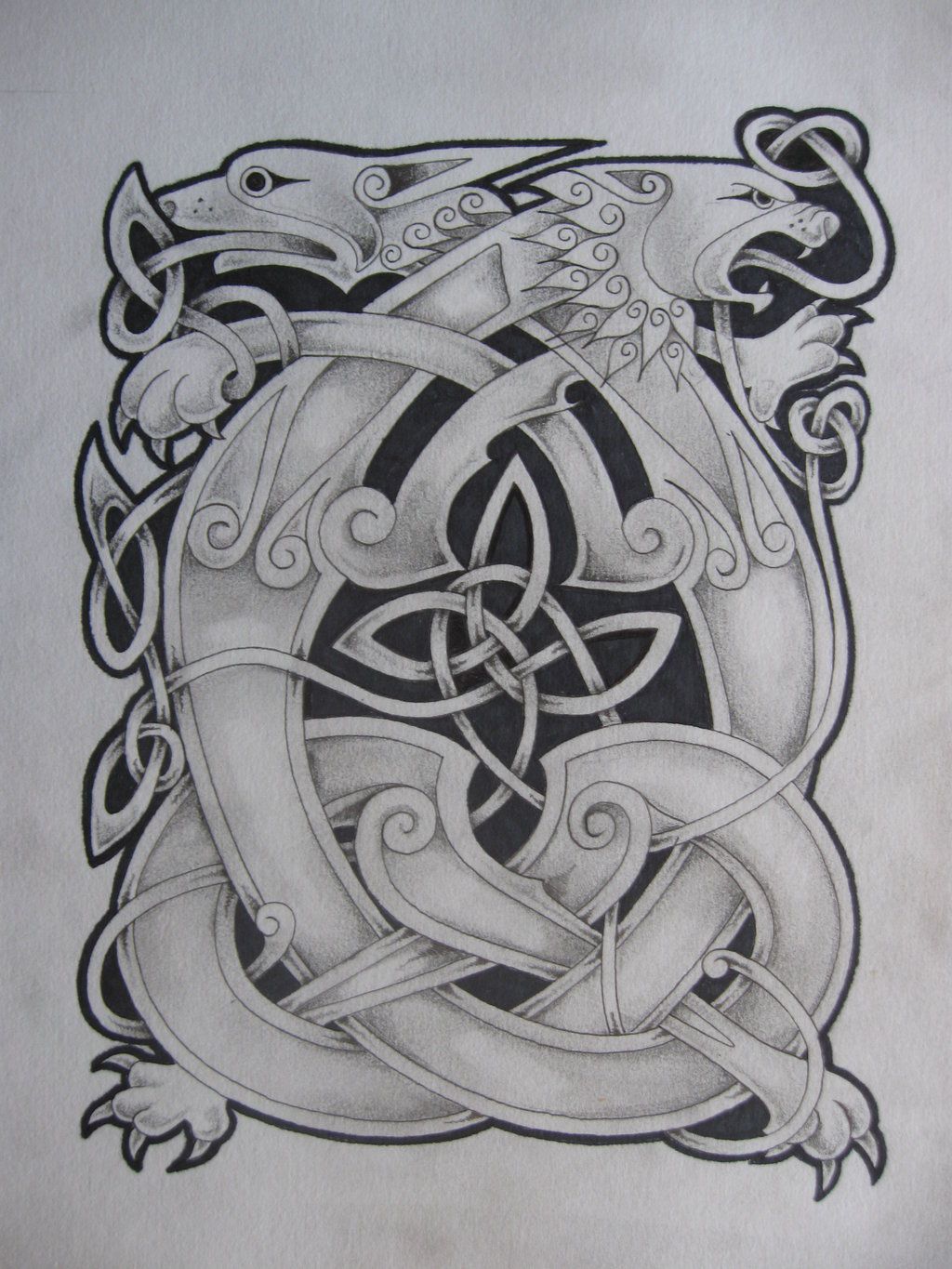 1024x1365 Celtic Lion And Dragon2 By Knotty On - Celtic Sketches