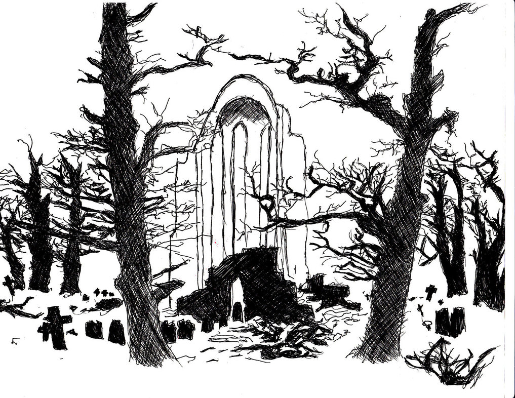 1017x786 Cemetery Sketch By Kleidausrosen - Cemetery Sketch