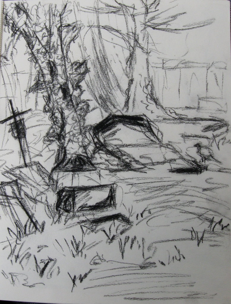 779x1026 Cemetery Sketch By Yorunokokoro - Cemetery Sketch