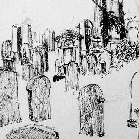 Cemetery Sketch at PaintingValley.com | Explore collection of Cemetery ...