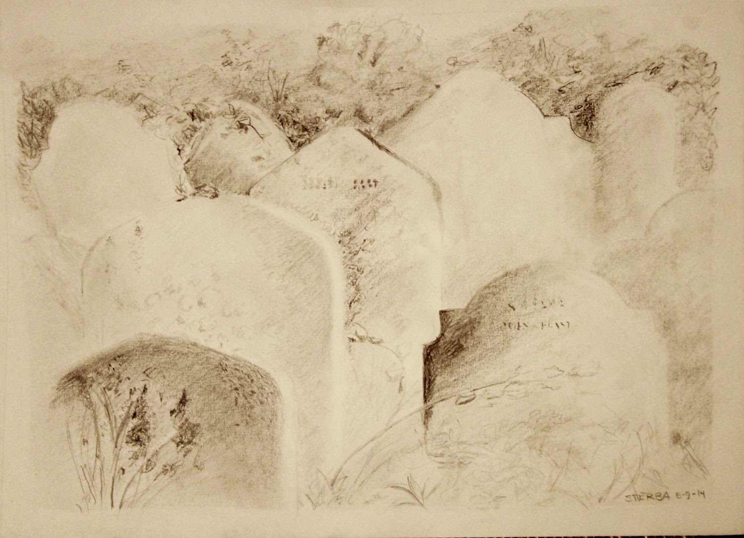1500x1085 House Of The Purple Worms Brompton Cemetery Sketch - Cemetery Sketch