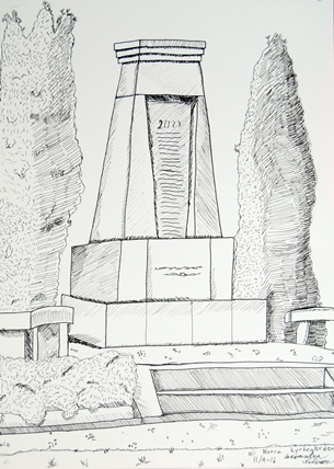 305x428 Sketch Gravestone - Cemetery Sketch
