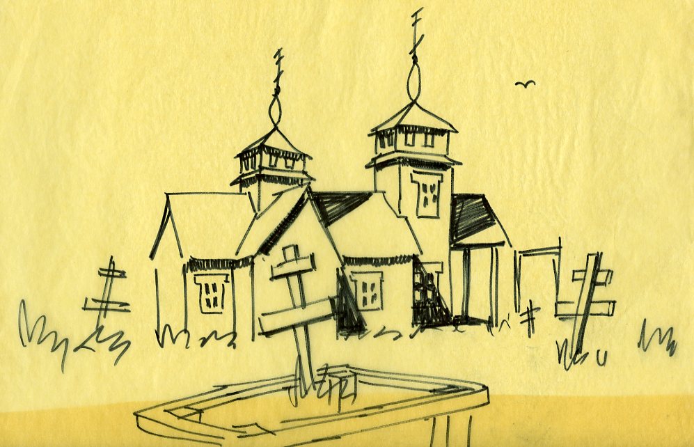 997x642 Sketch Of Transfiguration Of Our Lord Chapel And Cemetery - Cemetery Sketch