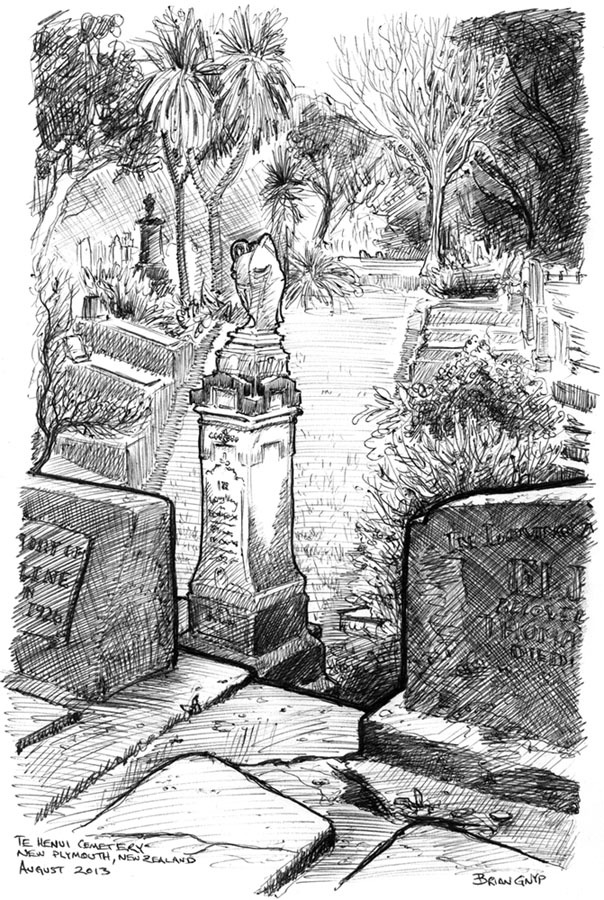 604x900 The Taranaki Sketchers Te Henui Cemetery - Cemetery Sketch