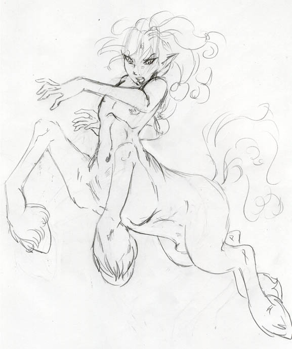 577x689 Centaur On Glass Sketch By Rollerboyjeremy - Centaur Sketch
