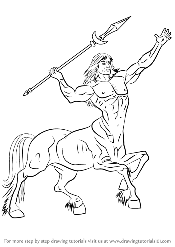 566x800 Learn How To Draw A Centaur (Other Creatures) Step By Step - Centaur Sketch