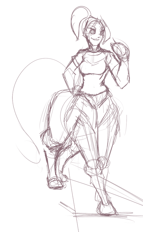 499x811 Centaur Sketch For Inktober Weasyl - Centaur Sketch