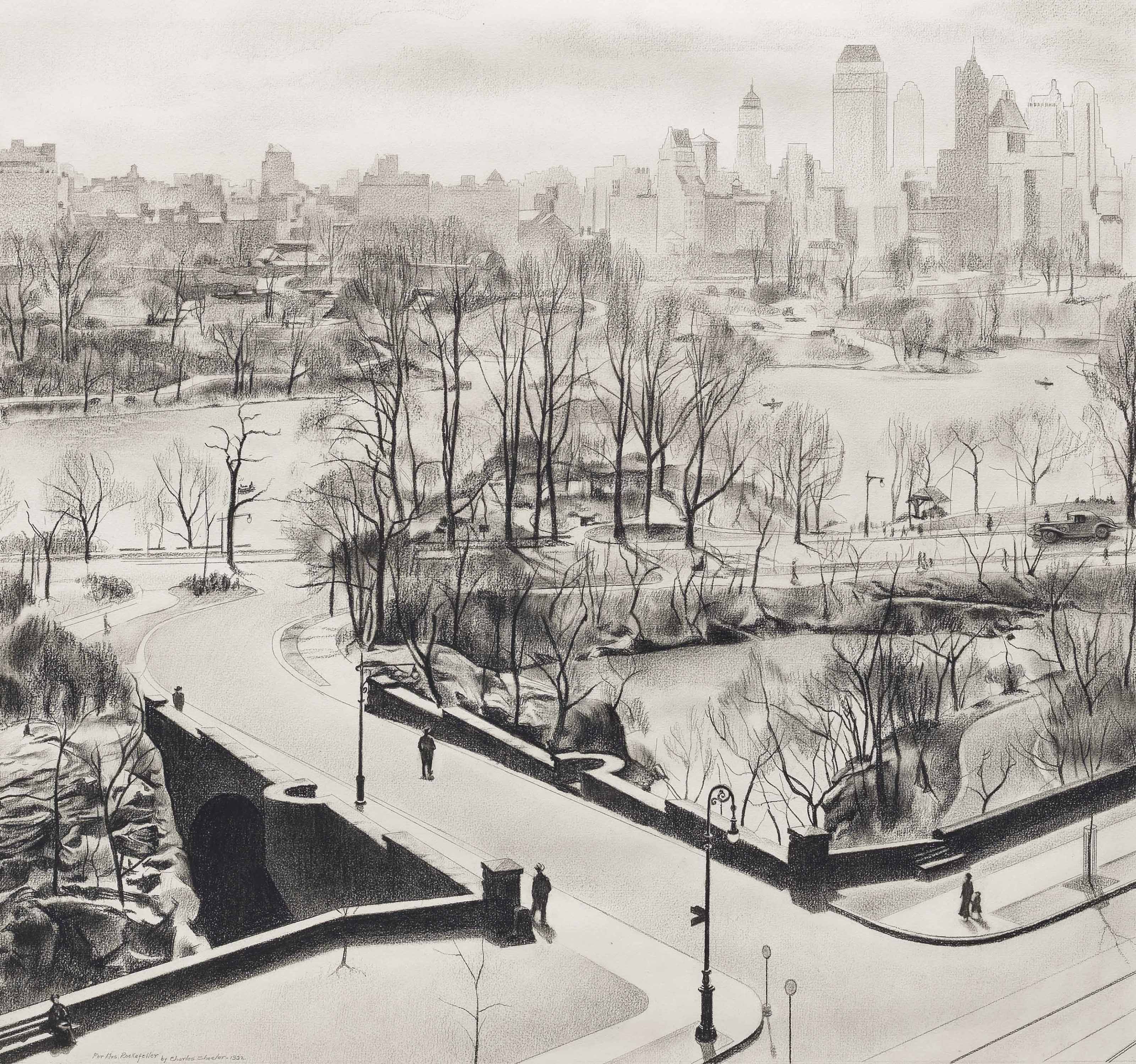 3200x2995 Charles Sheeler (1883 1965) View Of Central Park 20th Century - Central Park Sketch