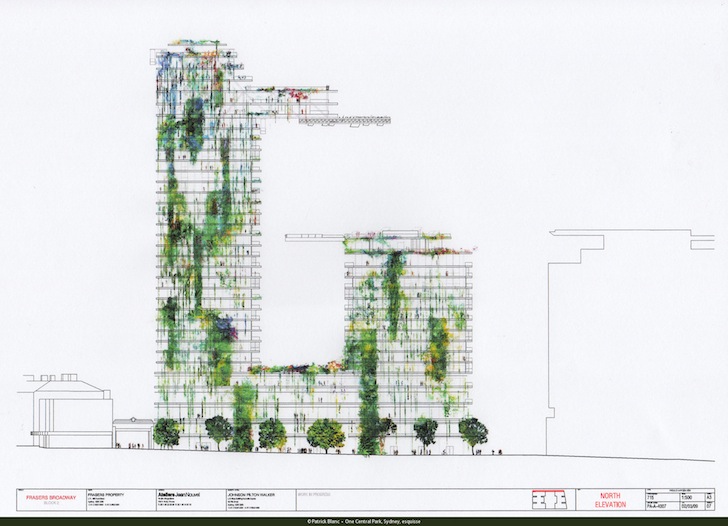 728x526 Sketch Of One Central Park North Elevation Inhabitat Green - Central Park Sketch