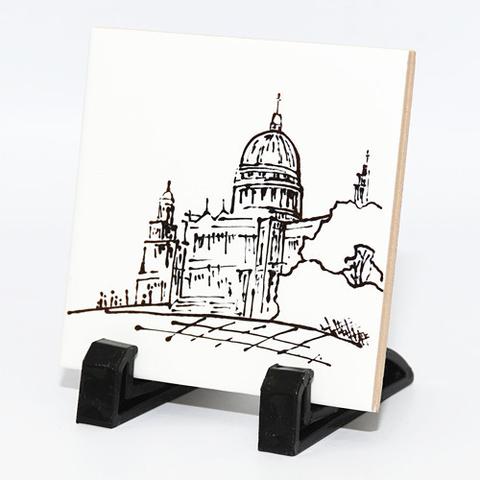 480x480 Ceramic Tile London Sketches Cherry2berry - Ceramic Sketches