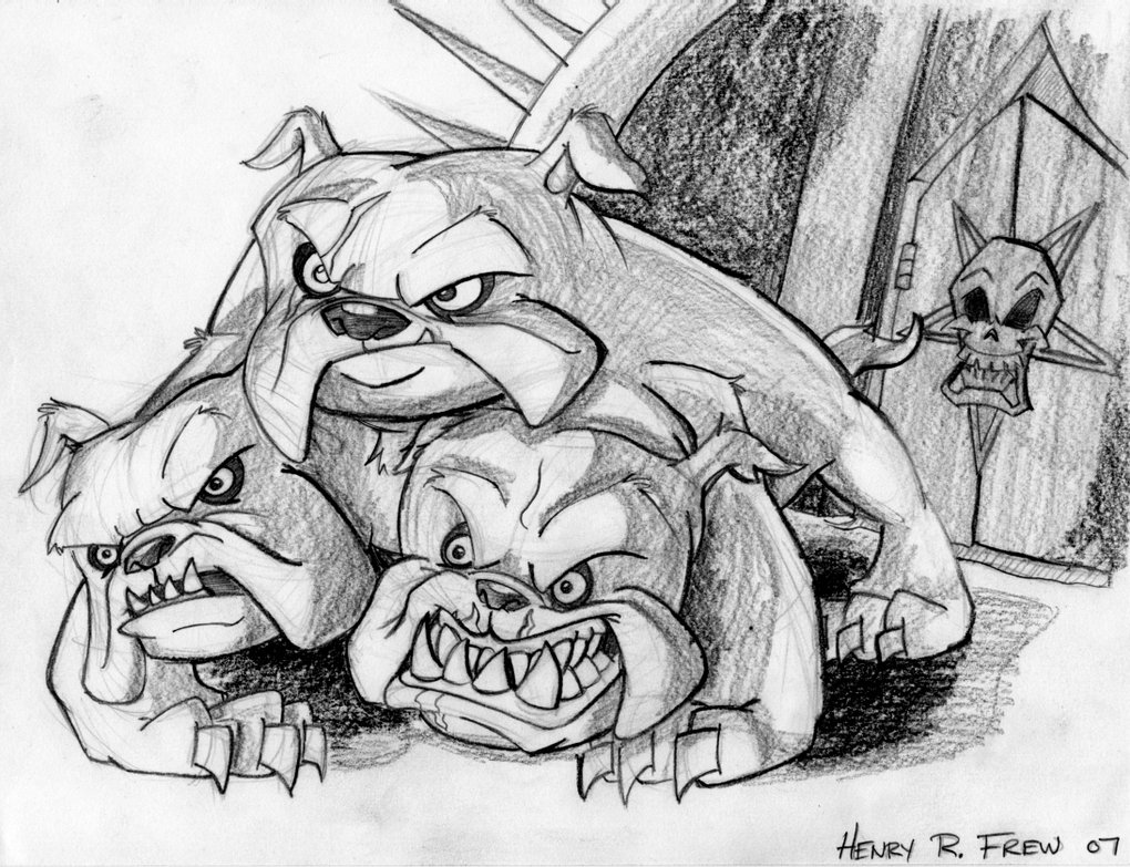 1020x783 Cerberus Sketch By Hen Hen - Cerberus Sketch