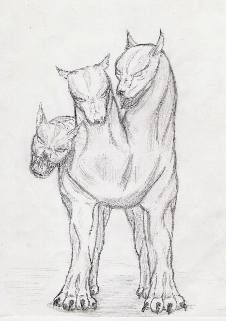 750x1066 Cerberus Sketch By Silverwerwolf - Cerberus Sketch