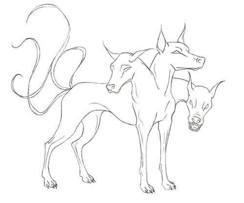 500x416 Cerberus Drawing - Cerberus Sketch