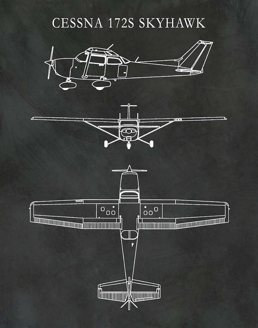 900x1145 Cessna 172 Skyhawk Drawing - Cessna 172 Sketch