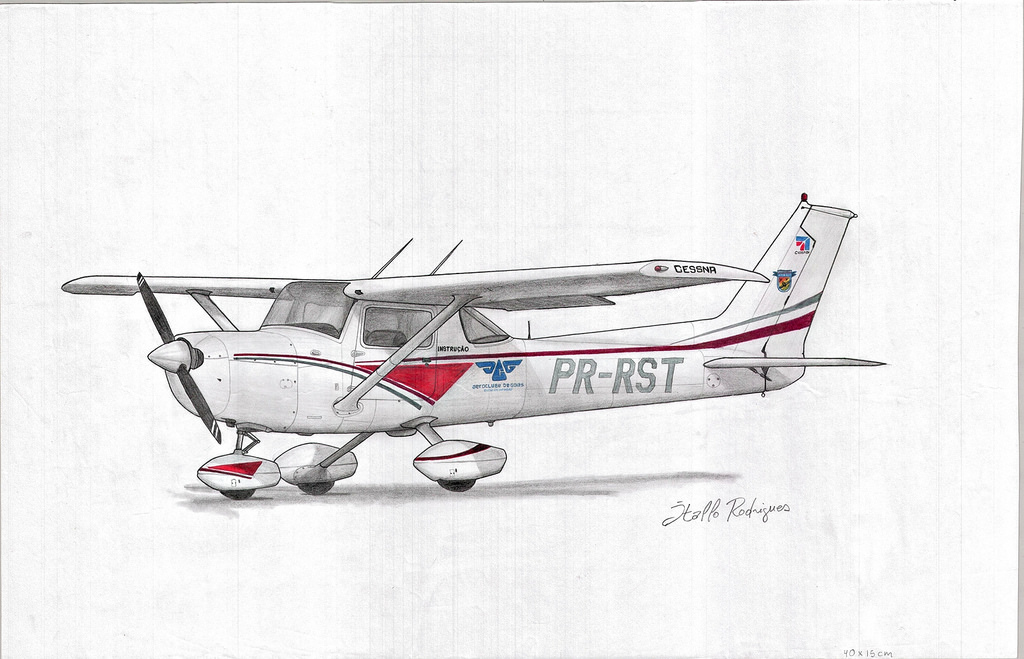 1024x659 Desenho Cessna 152 Aeroclube De Itallo Rodrigues - Cessna Sketch