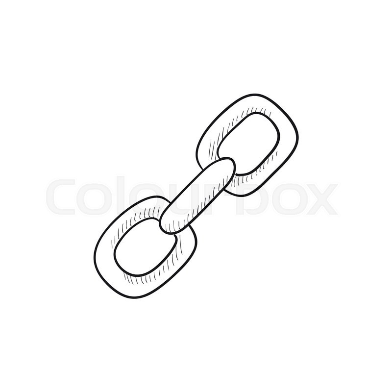 800x800 Chain Links Vector Sketch Icon Isolated On Background. Hand Drawn - Chain Sketch