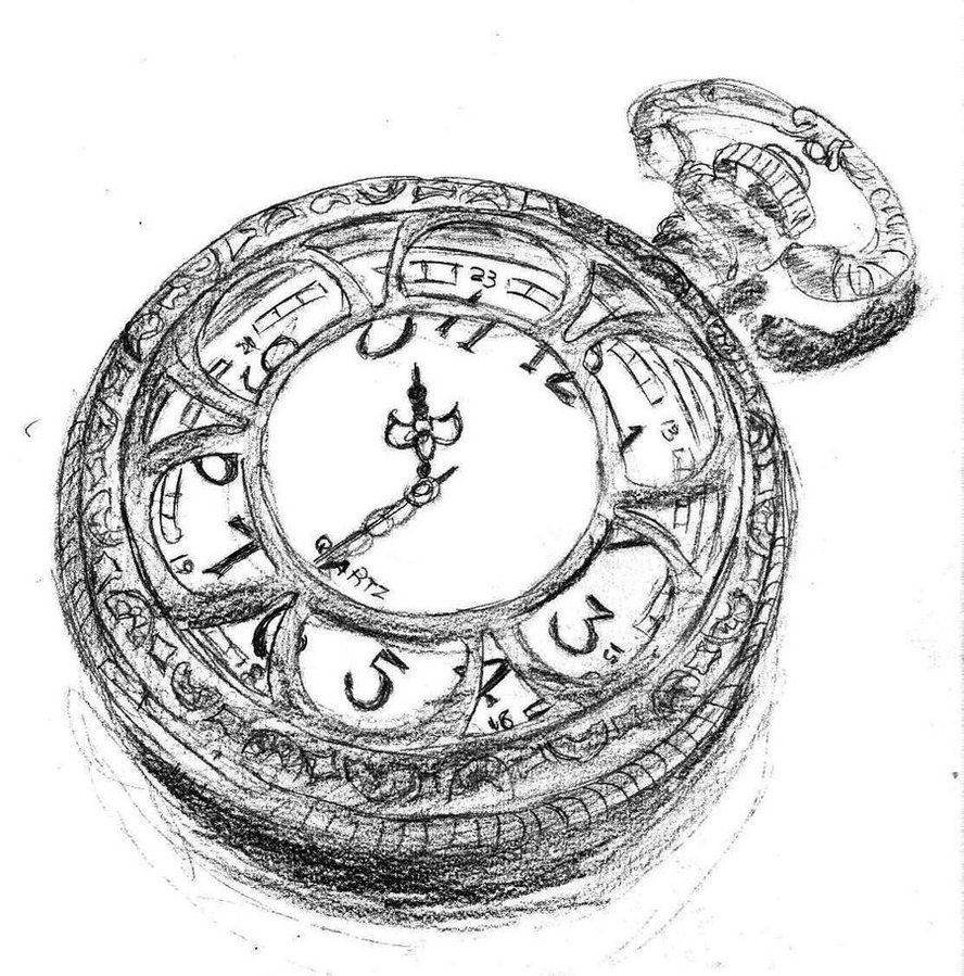 888x899 Pocket Watch Clipart Chain Drawing - Chain Sketch