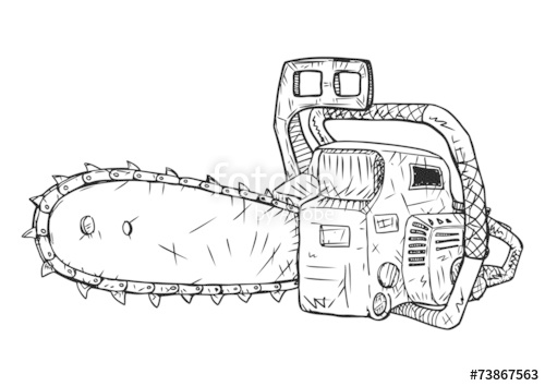 500x354 Chainsaw Vector Sketch Stock Image And Royalty Free Vector Files - Chainsaw Sketch