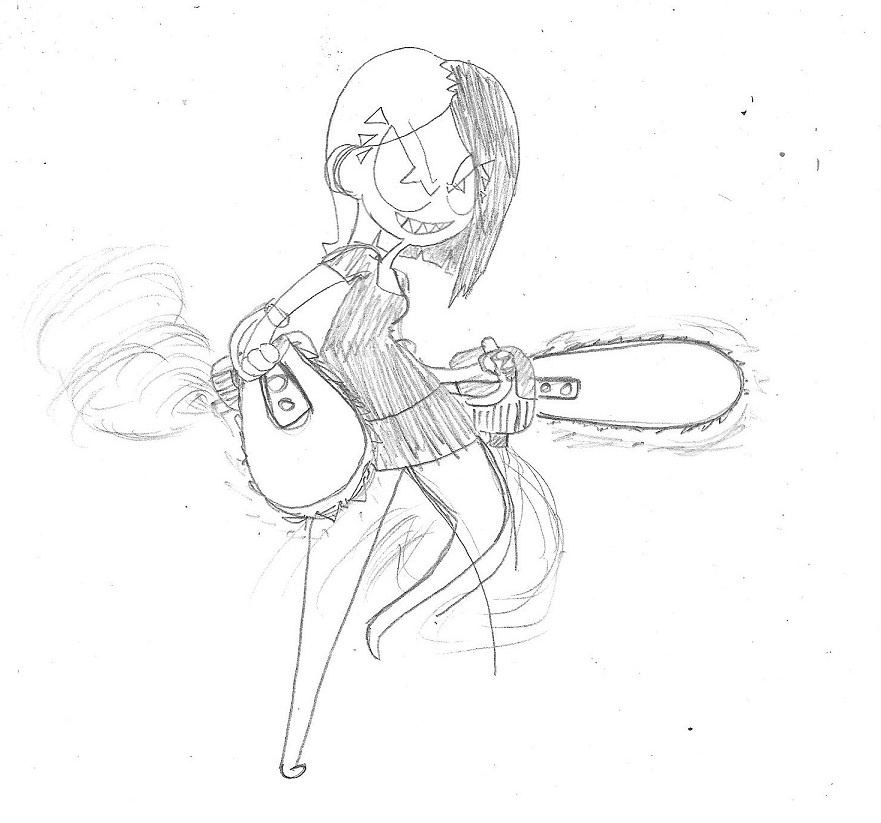 881x823 Dom Sketch Chainsaw Gauntlet By That Technique - Chainsaw Sketch