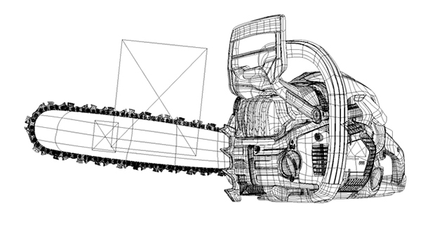 600x336 Gradient Mesh Chainsaw 2d On Behance - Chainsaw Sketch