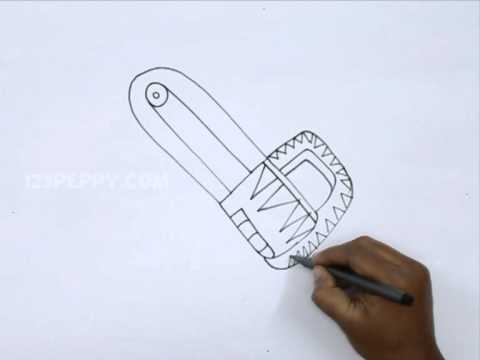 480x360 How To Draw A Chain Saw - Chainsaw Sketch