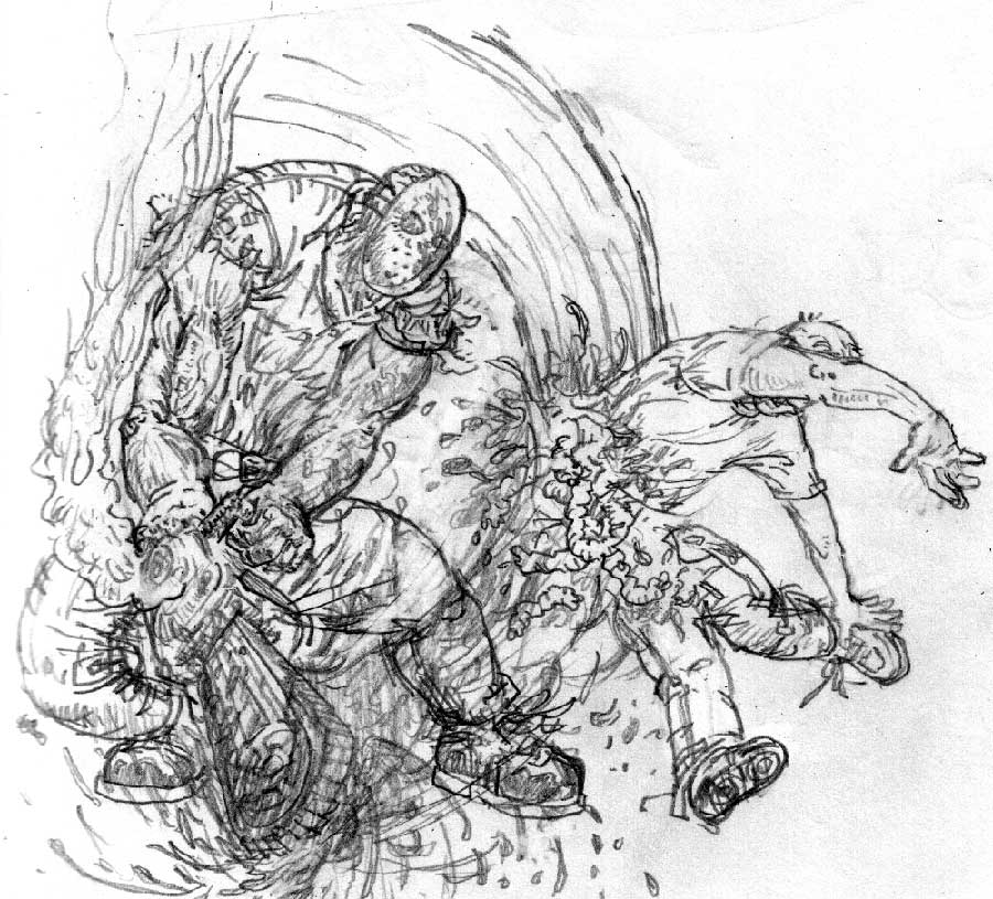 900x815 Chainsaw Sketch By Monertia - Chainsaw Sketch