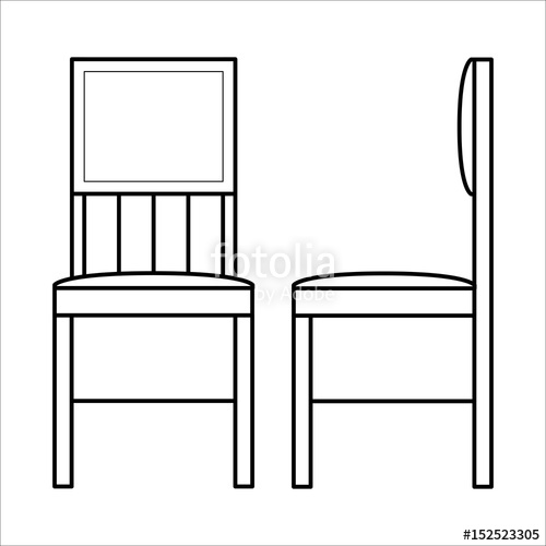 500x500 Wooden Chair, Home Furniture Lineart Design, Hand Drawn Sketch Of - Chair Sketch