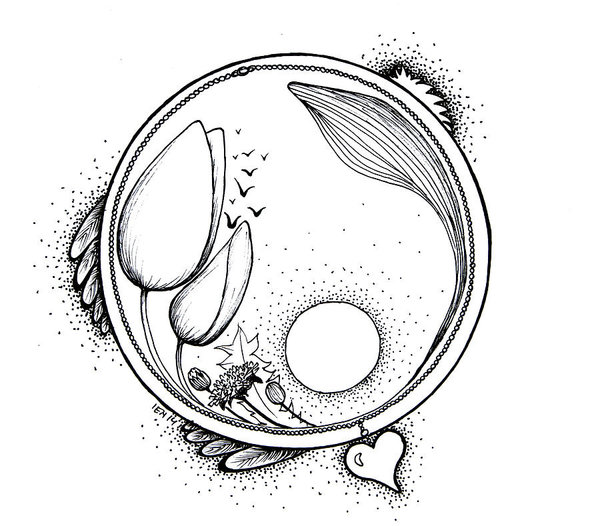 600x526 Forth Chakra Mandala Poster By Ida Novotna - Chakra Sketch