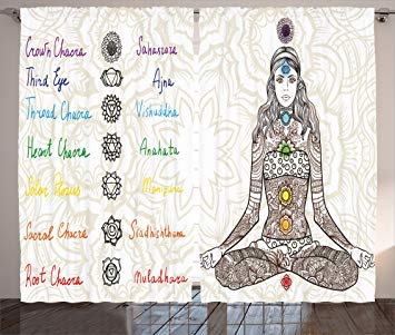 355x301 Ambesonne Chakra Decor Curtains By, Sketch Image Of - Chakra Sketch