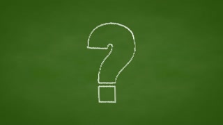 320x180 Question Mark Animation, Chalk Sketch Style On Green Chalk Board - Chalk Sketch