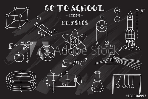 500x336 Physics. Hand Sketches On The Theme Of Physics. Chalkboard. Vector - Chalkboard Sketches