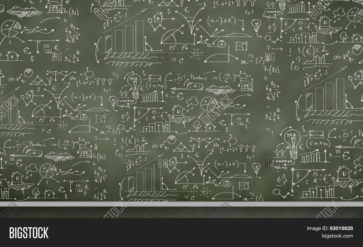 1500x1020 Powerpoint Template Background Conceptual Image With Business - Chalkboard Sketches