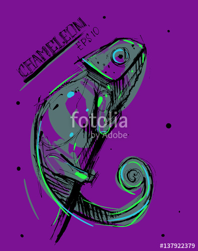 394x500 Chameleon Sketch Stock Image And Royalty Free Vector Files On - Chameleon Sketch