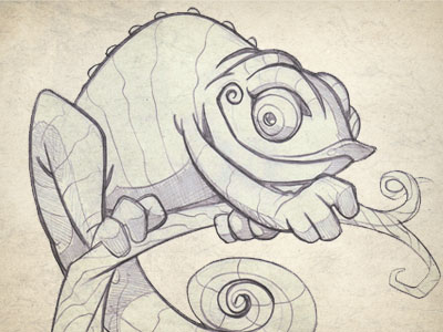 400x300 Girly Chameleon By Mike Ray - Chameleon Sketch