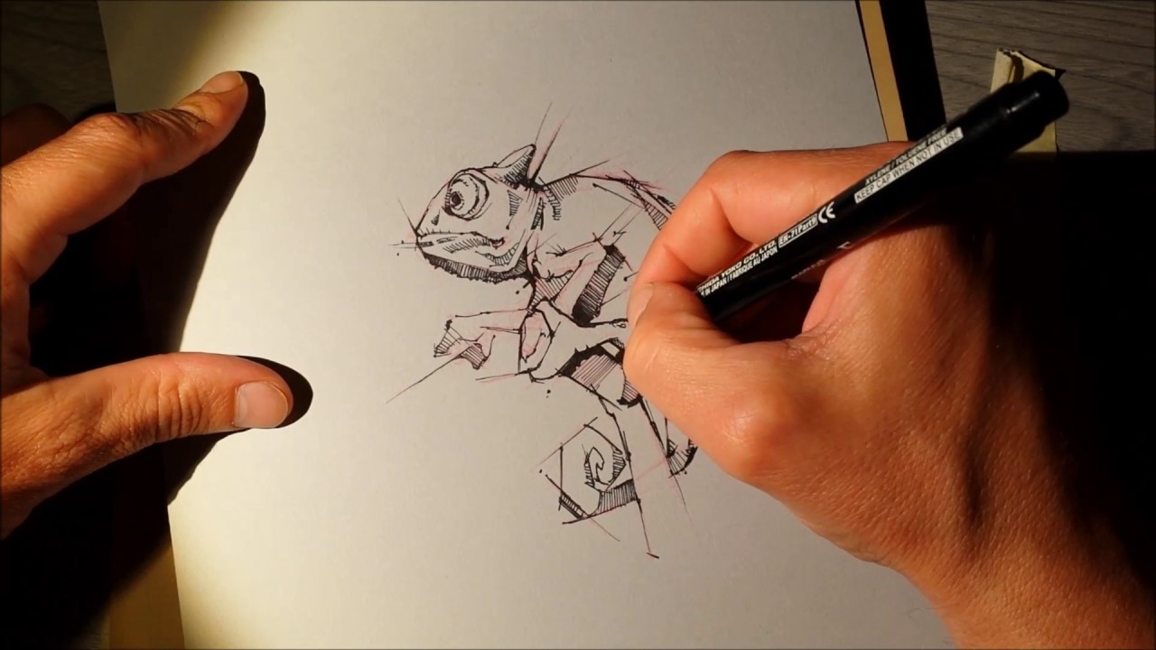 Скетчи на время. Хамелеон скетч. Sketch timelapse. Программа на фоне которой нарисован хамелеон на блокноте.