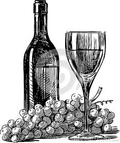 236x283 Wine Bottle Champagne Bottles Ink Hand Draw - Champagne Bottle Sketch