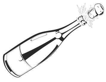 356x276 Collection Of Popping Champagne Drawing High Quality, Free - Champagne Bottle Sketch