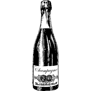 300x300 Collection Of Vintage Champagne Bottle Clipart High Quality - Champagne Bottle Sketch