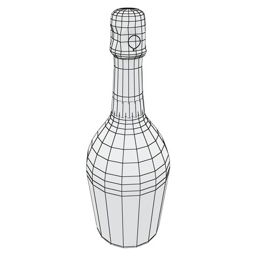 500x500 3 Champagne Bottles Collection 3d Cgtrader - Champagne Bottle Sketch