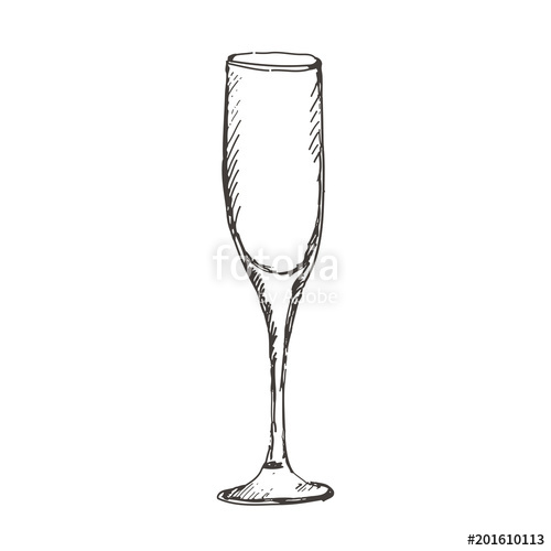 Champagne Glass Sketch at PaintingValley.com | Explore collection of ...