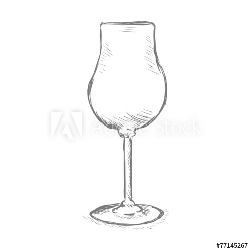 500x500 Vector Single Sketch Champagne Glass - Champagne Glass Sketch
