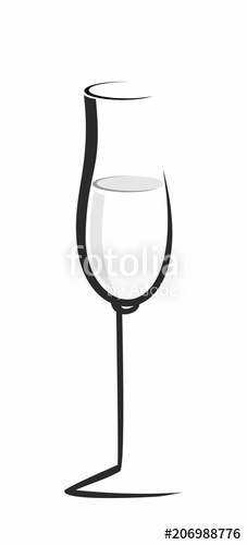 227x500 Sketch Of Isolated Champagne Glass Stock Image And Royalty Free - Champagne Glass Sketch